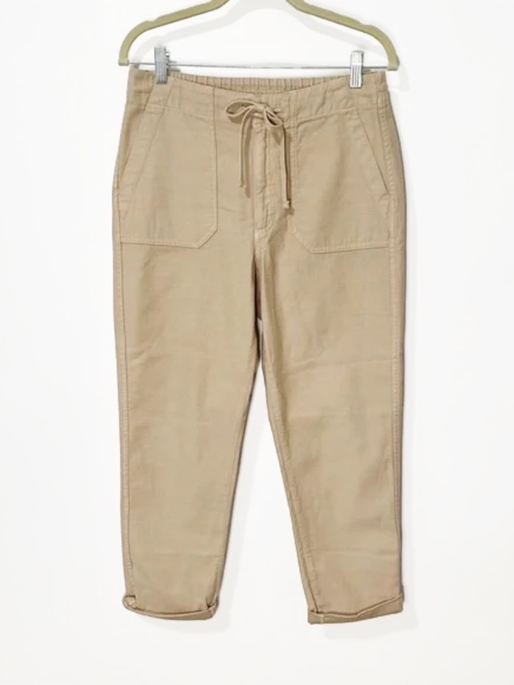 J.Crew Tie Waist Camp Pant S NWT Khaki BA291 $98